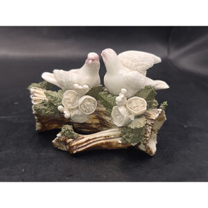 Vintage Hand Made Ceramic Love Birds On A Branch ** READ **